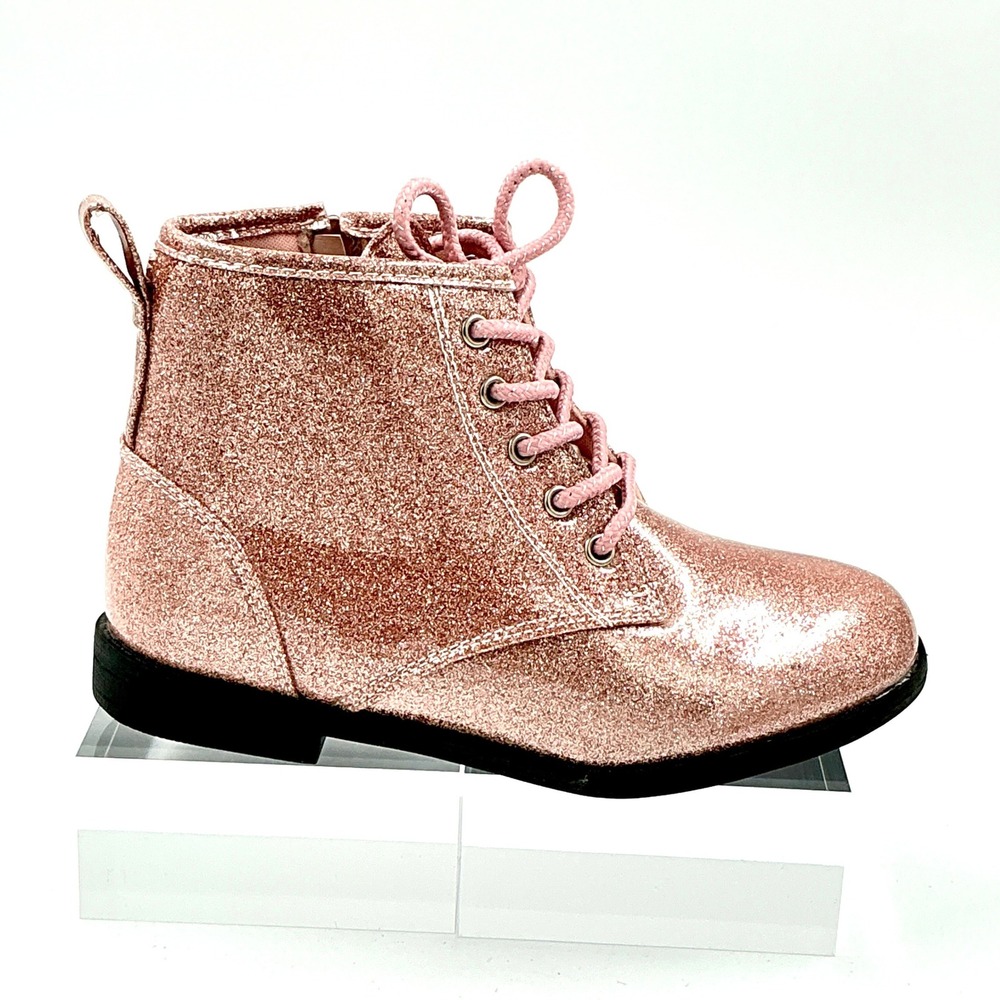 Lucky Brand Girls Size 3 Boots Pink Glitter Zip NEW Kristen Little Kid $55